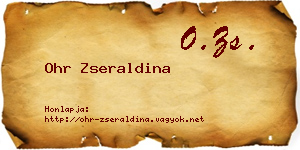 Ohr Zseraldina névjegykártya